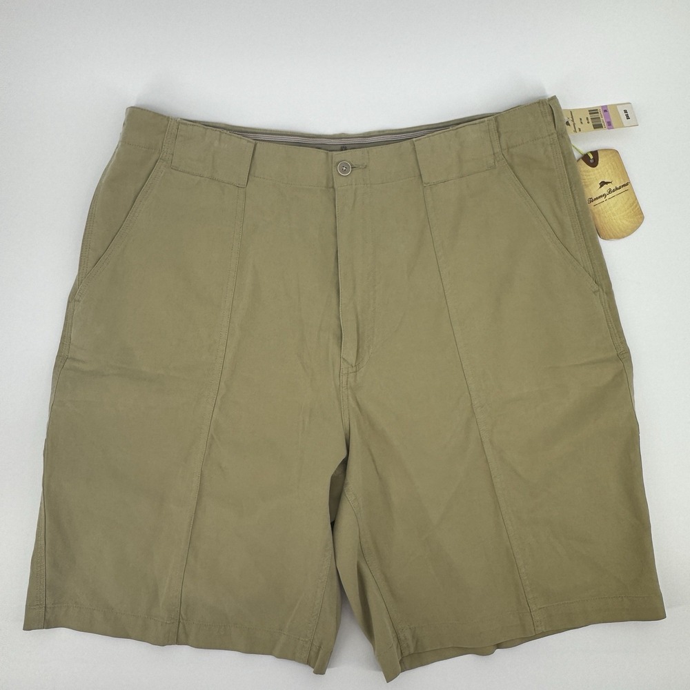 Tommy Bahama Men's Khaki Flat Front Casual Shorts Size 38 Tencel Lyocell NWT